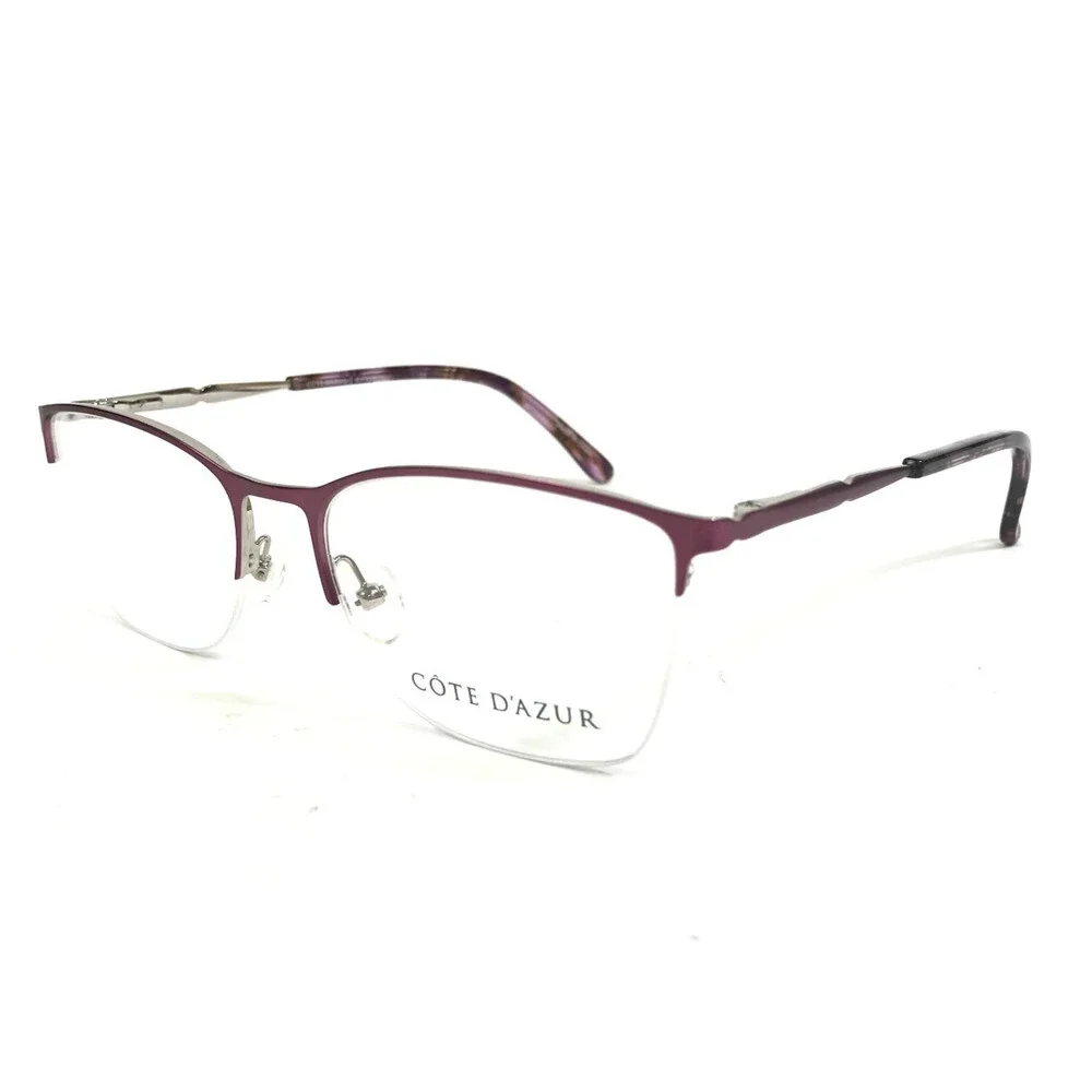 Cote D'azur Eyeglasses Frames CDA-380 C2 Purple Cat Eye Half Rim 53-17-138